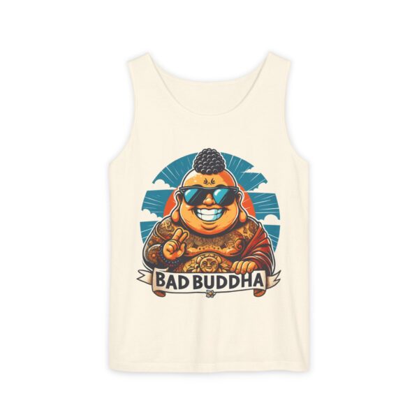 Ego? Fully Intact, Thanks. Unisex Tank Top with Bad Buddha Design