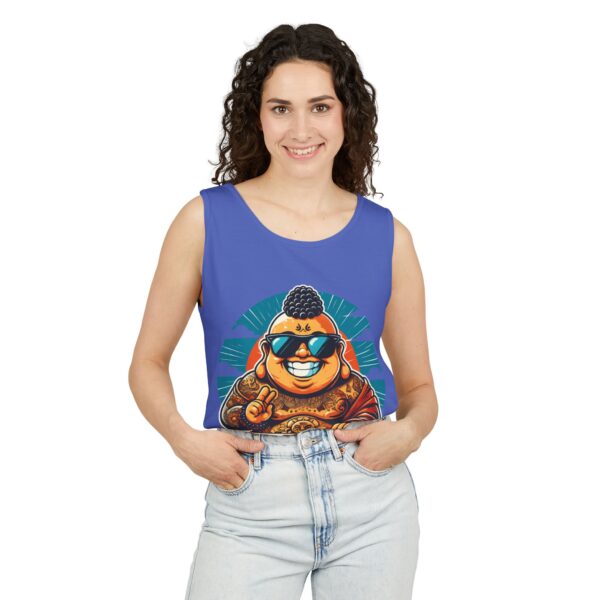 Ego? Fully Intact, Thanks. Unisex Tank Top with Bad Buddha Design