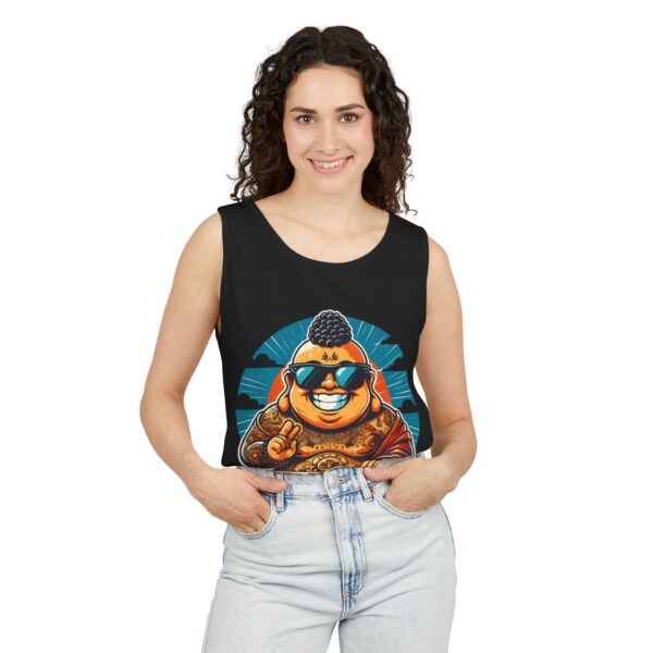 Ego? Fully Intact, Thanks. Unisex Tank Top with Bad Buddha Design
