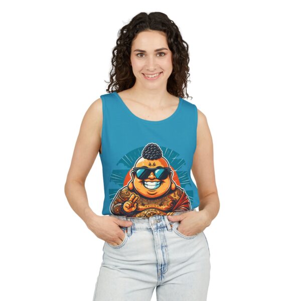 Ego? Fully Intact, Thanks. Unisex Tank Top with Bad Buddha Design