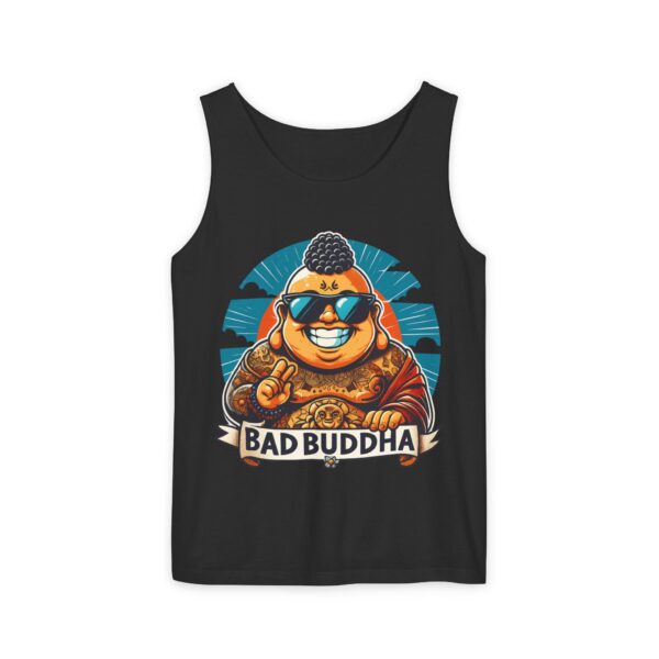 Ego? Fully Intact, Thanks. Unisex Tank Top with Bad Buddha Design