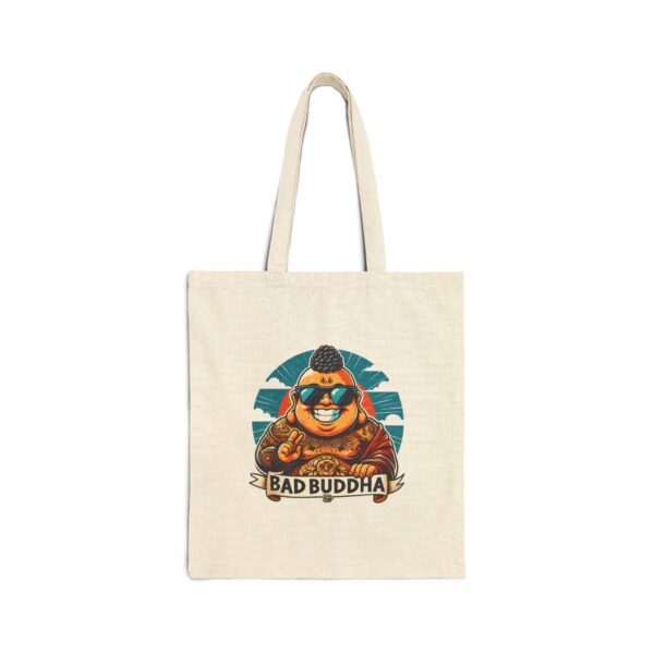 Shopping for Nirvana? Tote Bag with 'Bad Buddha' and 'Manifest That Shit' Designs, Eco-Friendly Grocery Bag