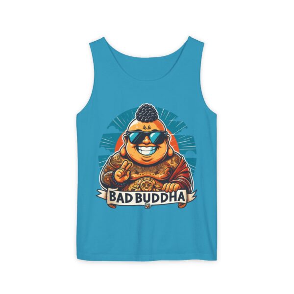 Ego? Fully Intact, Thanks. Unisex Tank Top with Bad Buddha Design