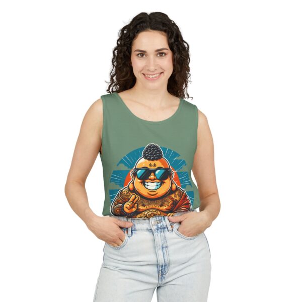Ego? Fully Intact, Thanks. Unisex Tank Top with Bad Buddha Design
