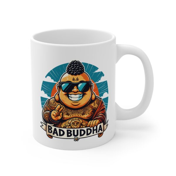 Caffeinate & Meditate. Bad Buddha 11oz Mug - Zen AF