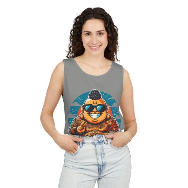 Ego? Fully Intact, Thanks. Unisex Tank Top with Bad Buddha Design