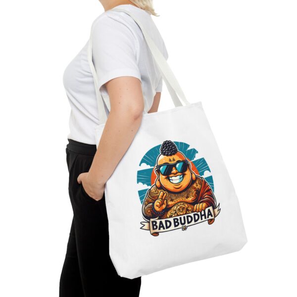 Emotional Baggage Handlers Tote Bag: Zen AF and Bad Buddha logo