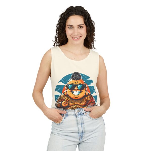 Ego? Fully Intact, Thanks. Unisex Tank Top with Bad Buddha Design