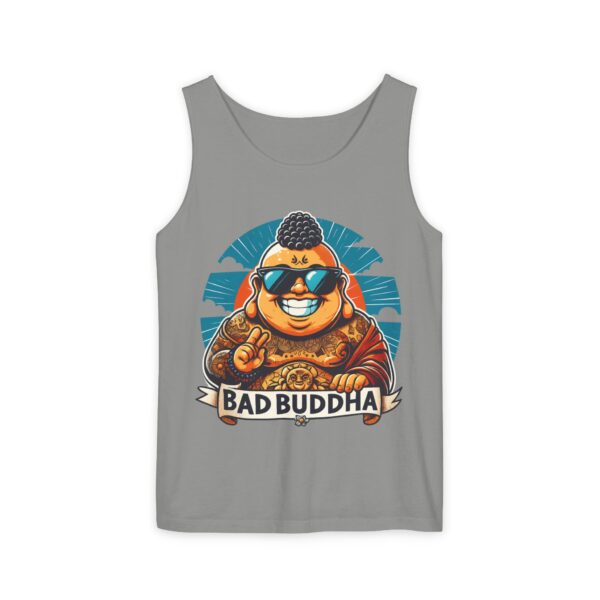 Ego? Fully Intact, Thanks. Unisex Tank Top with Bad Buddha Design