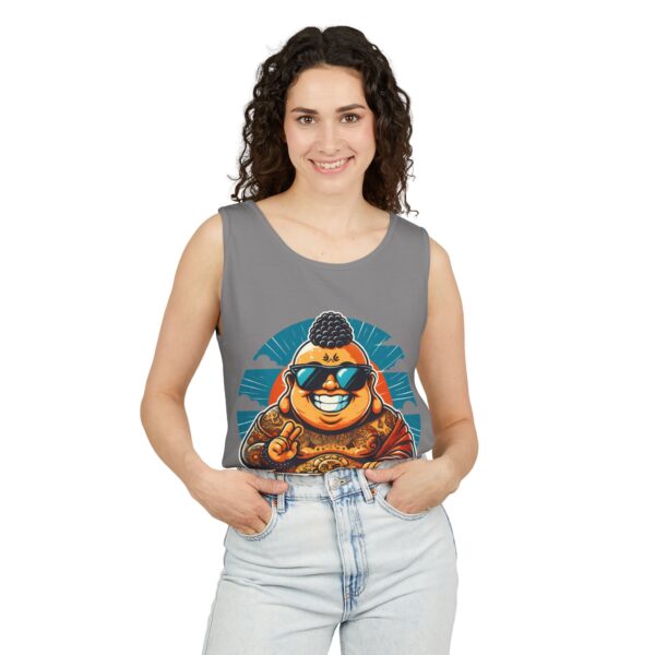 Ego? Fully Intact, Thanks. Unisex Tank Top with Bad Buddha Design