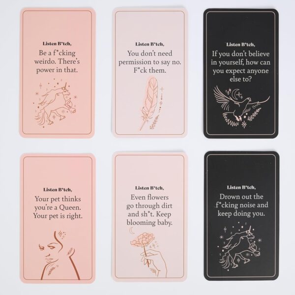 Listen B*tch Affirmation Cards | 50 Daily Affirmations To Remind You Who The F*ck You