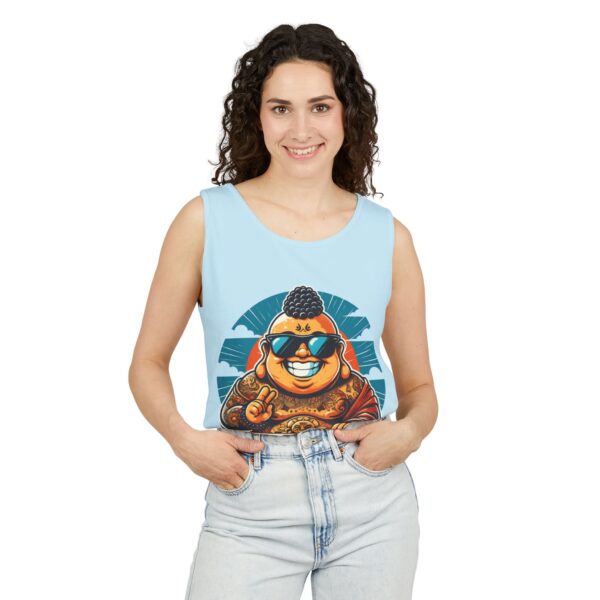 Ego? Fully Intact, Thanks. Unisex Tank Top with Bad Buddha Design