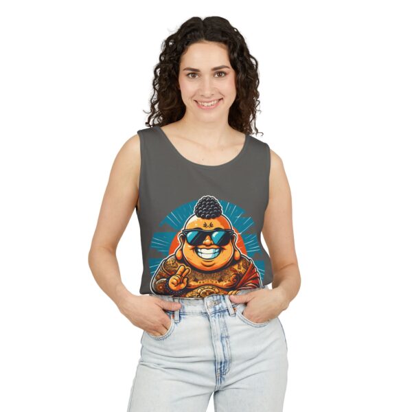 Ego? Fully Intact, Thanks. Unisex Tank Top with Bad Buddha Design