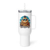Caffeinate & Elevate with Bad Buddha Travel mug with a handle