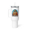 Caffeinate & Elevate with Bad Buddha Travel mug with a handle